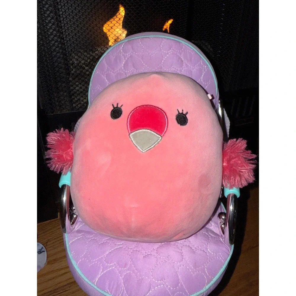Bee Happy Pink Flamingo Plush 7 Inch Soft Stuffed Animal Bird Round Squishy Toy